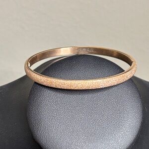 South Hill Rose Gold Tone Stainless Steel Shimmer Bangle Bracelet